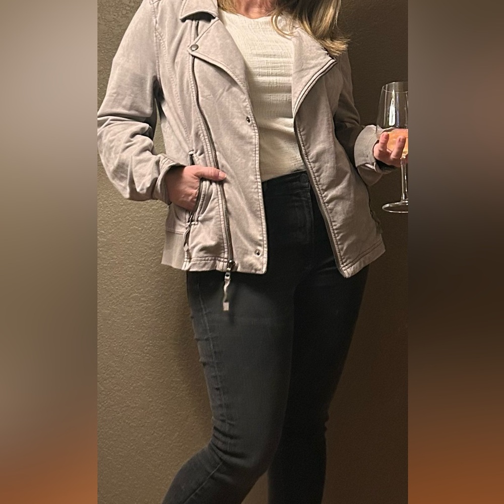 Marrakech Anthropologie Parkway Moto Faux Suede Jacket